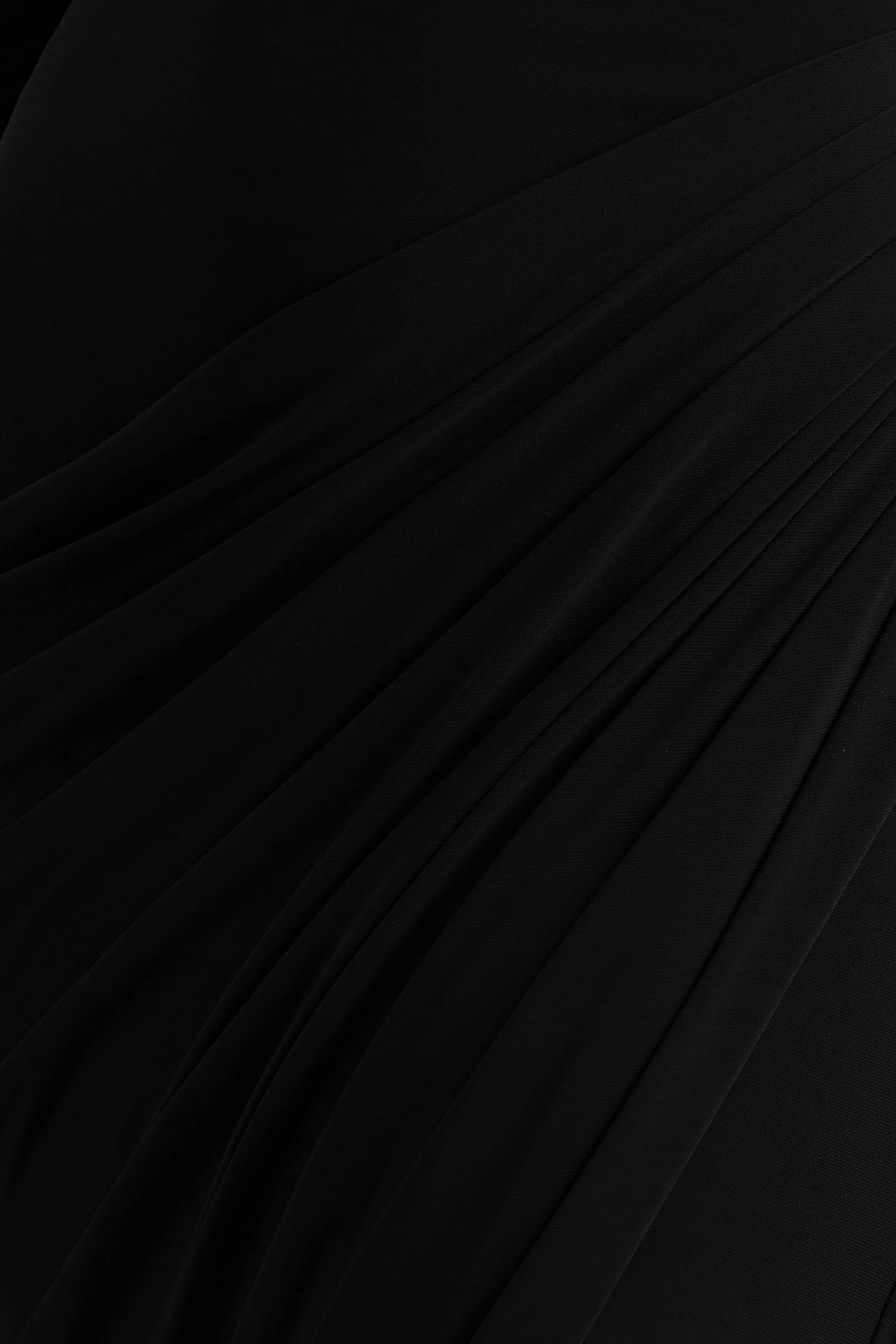 Betsy | Black High-Neck Maxi Dress With Front Split And Ruched Detailing - Image 7