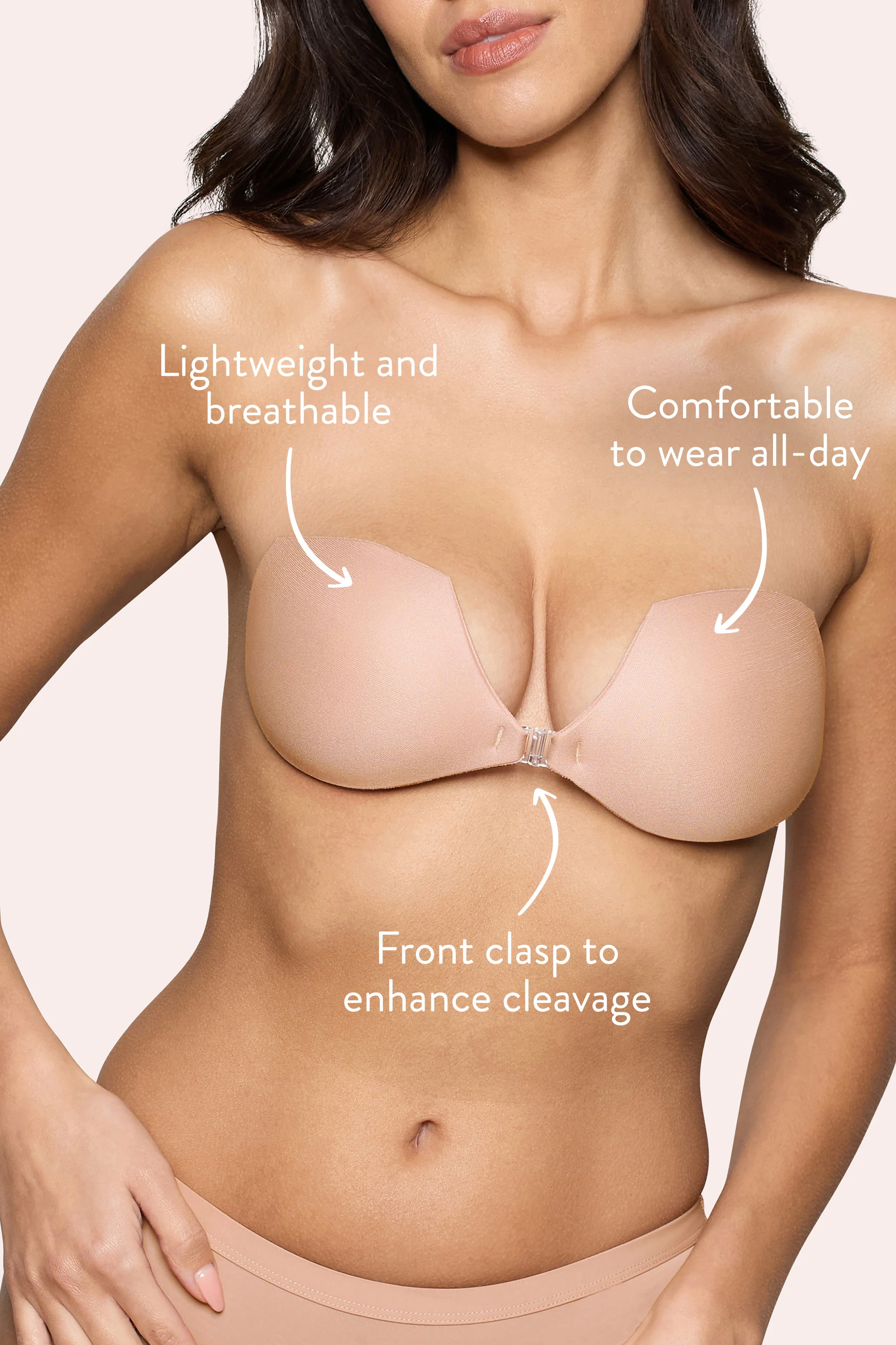 Demi Sticky Bra | Boomba Beige Demi Sticky Bra - Image 3