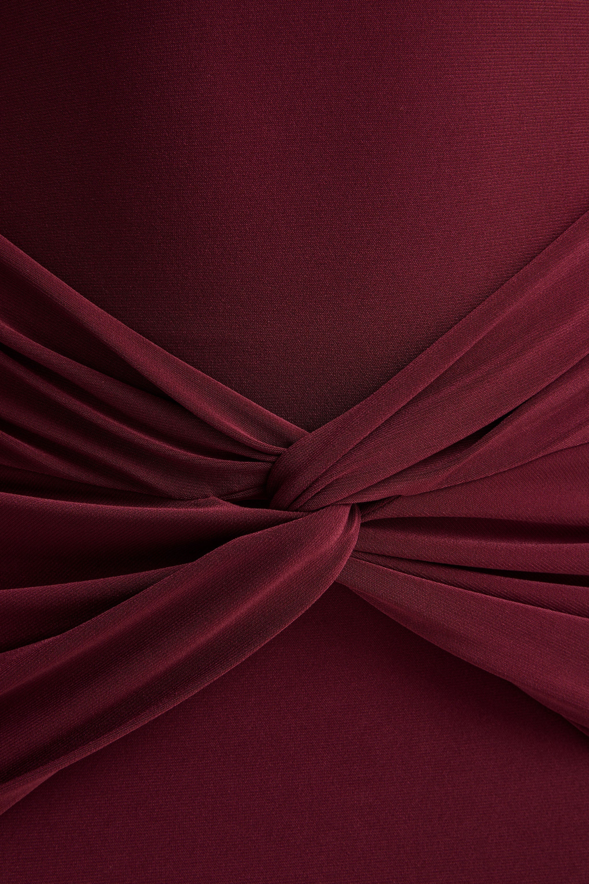 Elodia | Burgundy Bandeau Maxi Dress With Gathered-Detailing - Image 5