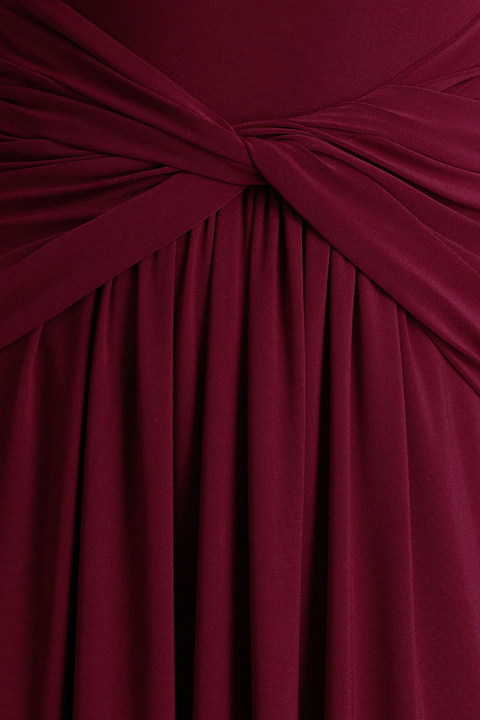 Estrella | Berry High-Neck Maxi Dress With Ruched Detailing - Image 6