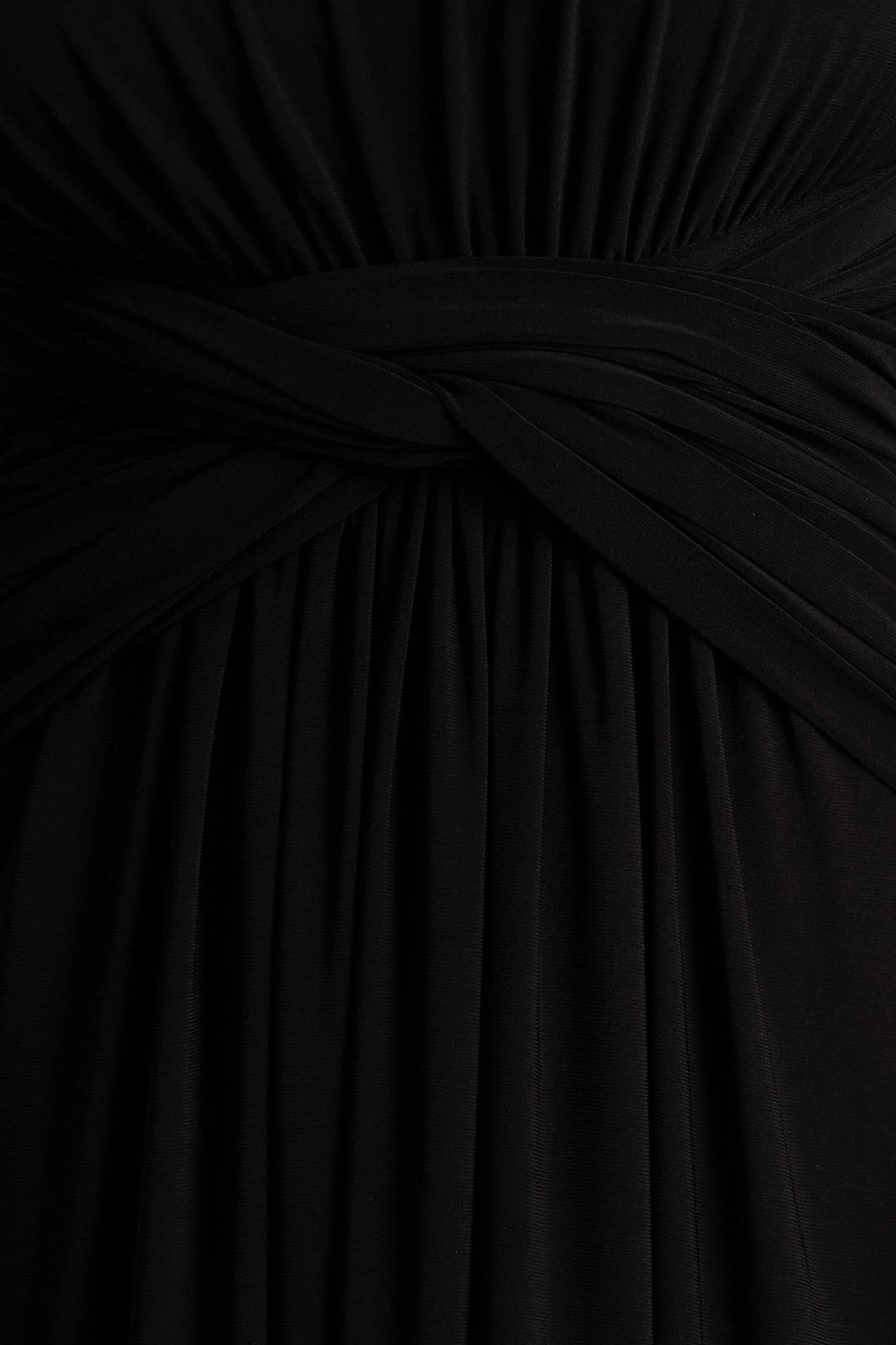 Estrella | Black High-Neck Maxi Dress With Ruched Detailing - Image 7